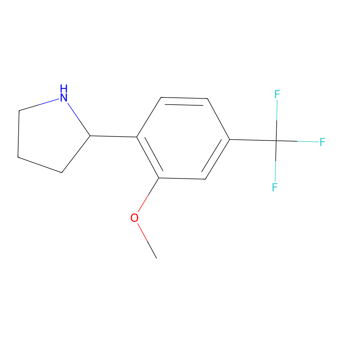 (R)-2-(2-Methoxy-4-(trifluoromethyl)phenyl)pyrrolidine molecular structure, CAS 1269978-72-4