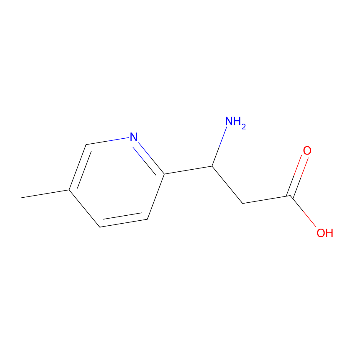 (3S)-3-amino-3-(5-methylpyridin-2-yl)propanoic acid molecular structure, CAS 1269979-87-4