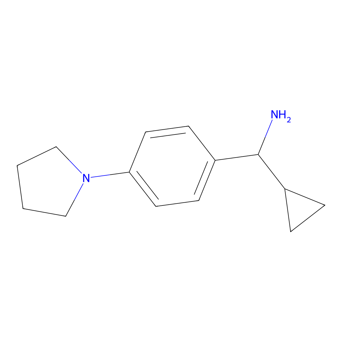 (S)-Cyclopropyl[4-(pyrrolidin-1-YL)phenyl]methanamine molecular structure, CAS 1269981-36-3