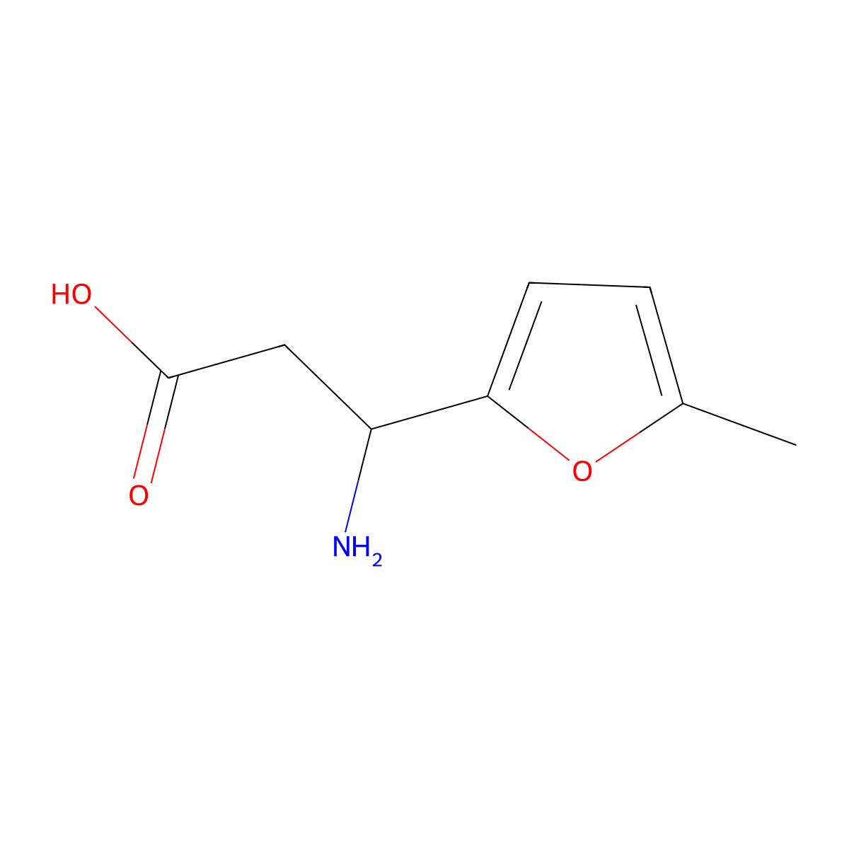(3S)-3-amino-3-(5-methylfuran-2-yl)propanoic acid molecular structure, CAS 1269994-47-9