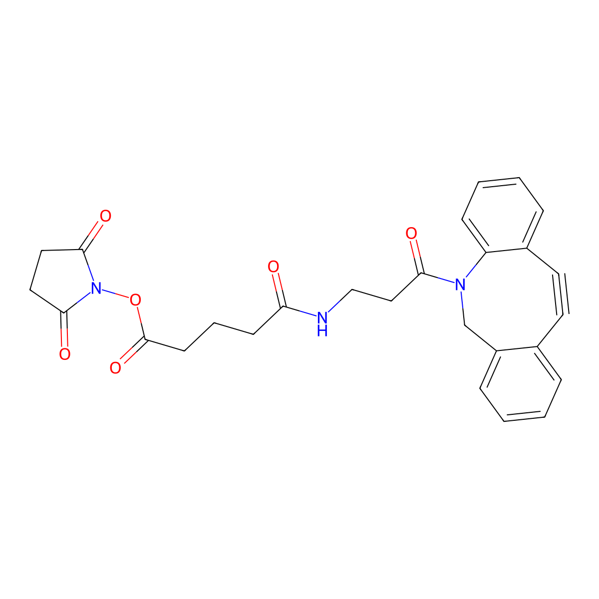 2,5-Dioxo-1-pyrrolidinyl 5-[[3-(11,12-didehydrodibenz[b,f]azocin-5(6H)-yl)-3-oxopropyl]amino]-5-oxopentanoate molecular structure, CAS 1269997-07-0