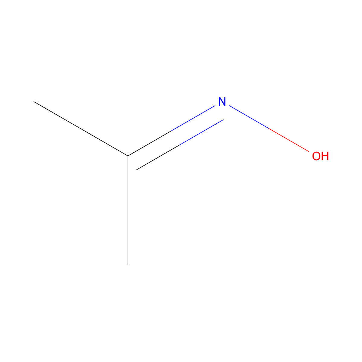 Acetone, oxime molecular structure, CAS 127-06-0