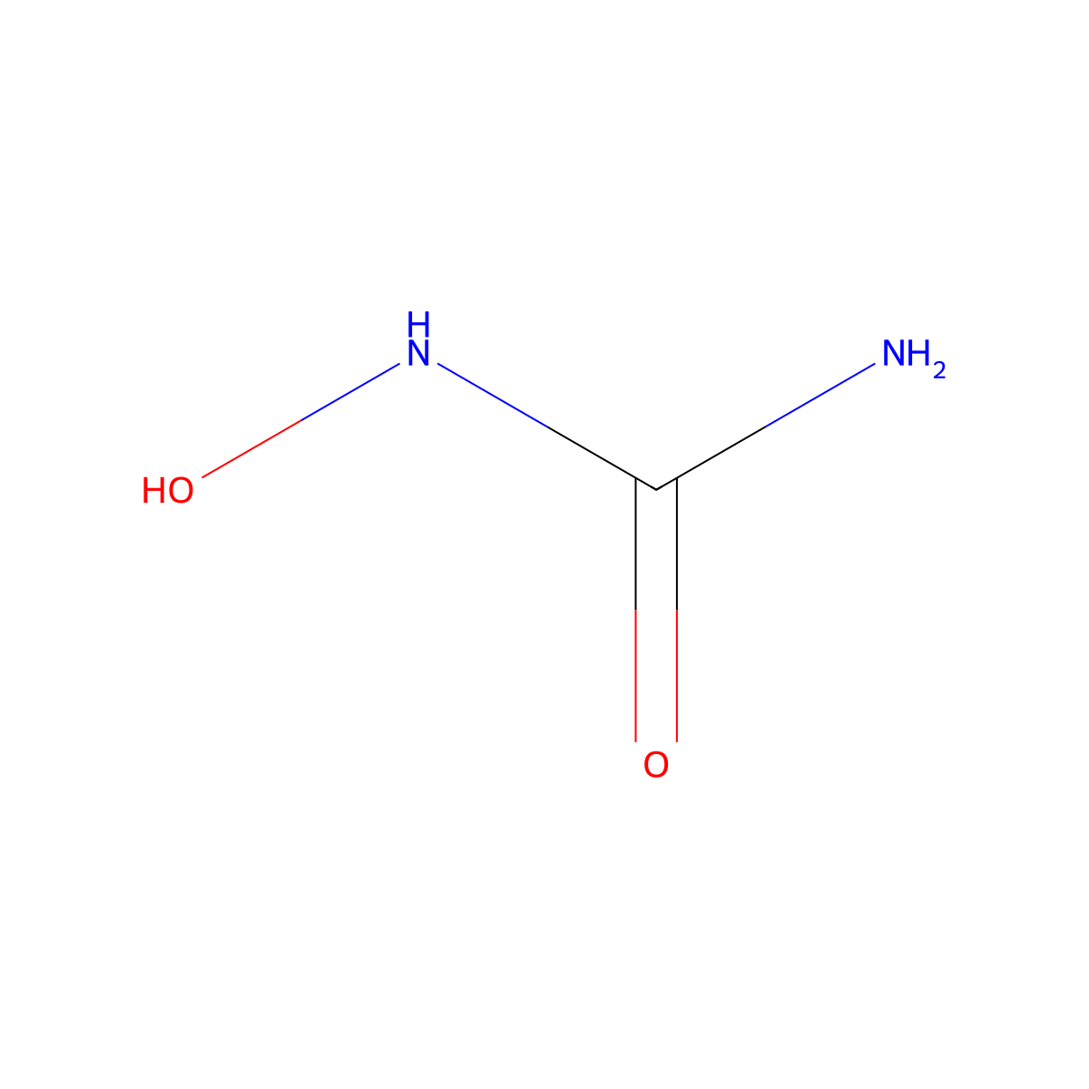 Hydroxyurea molecular structure, CAS 127-07-1