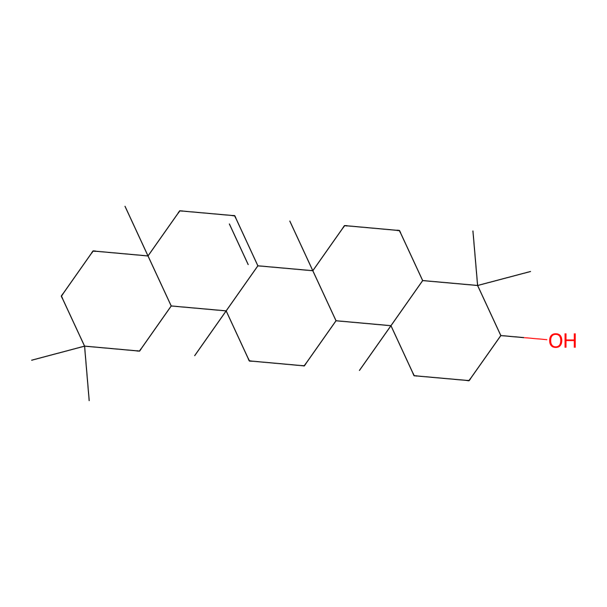 Taraxerol molecular structure, CAS 127-22-0