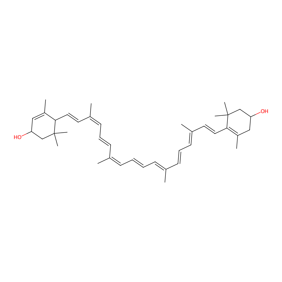 Lutein A molecular structure, CAS 127-40-2