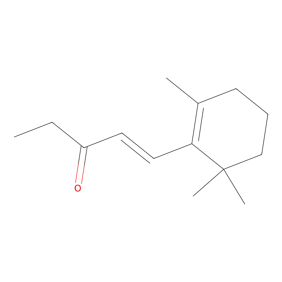 Beta methyl ionone molecular structure, CAS 127-43-5
