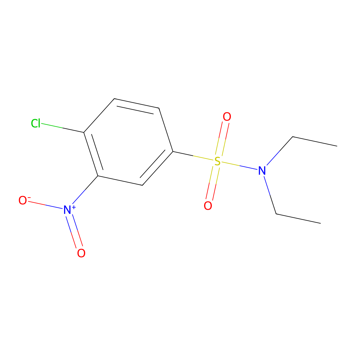 4-chloro-N,N-diethyl-3-nitrobenzenesulfonamide molecular structure, CAS 127-53-7