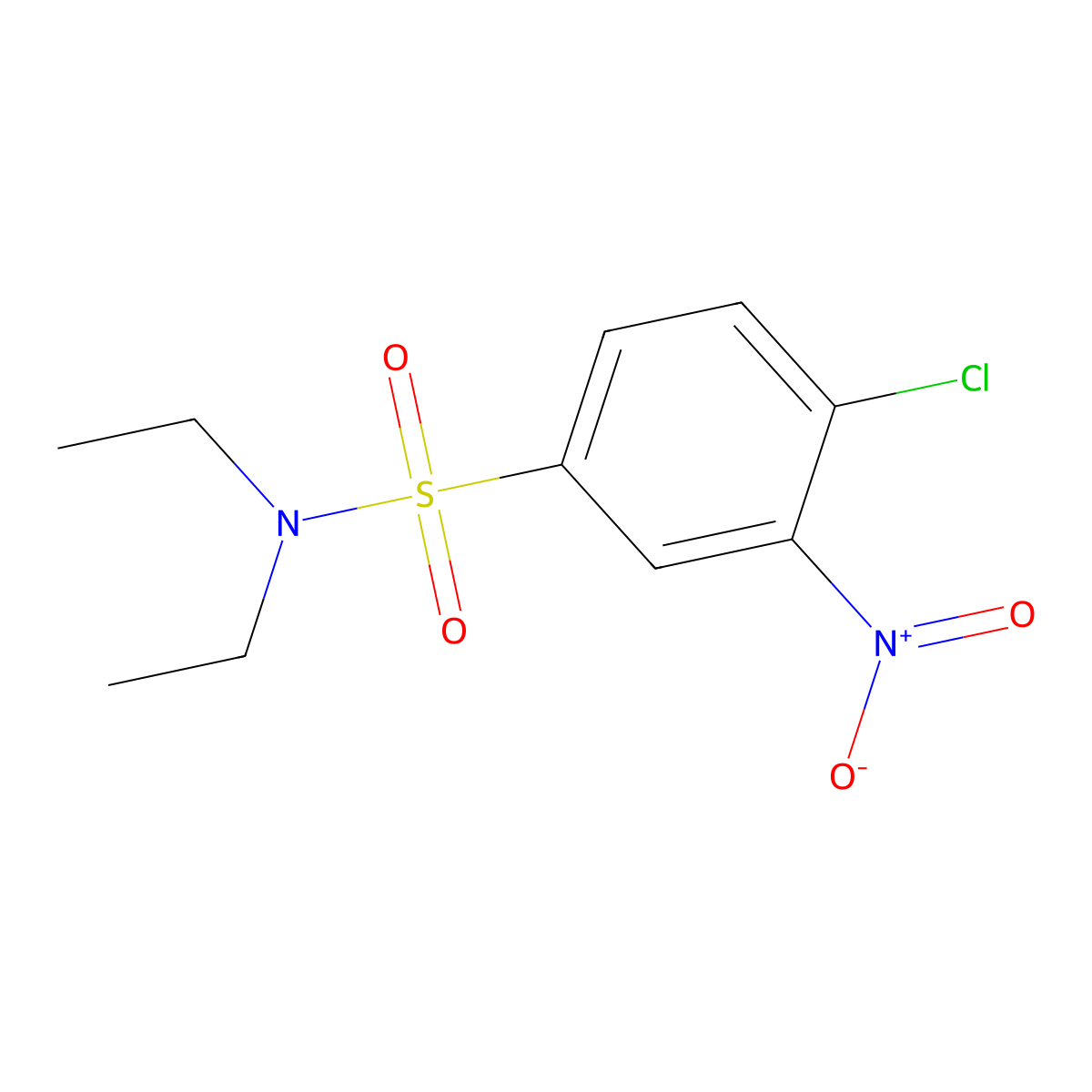 4-chloro-N,N-diethyl-3-nitrobenzenesulfonamide molecular structure, CAS 127-53-7