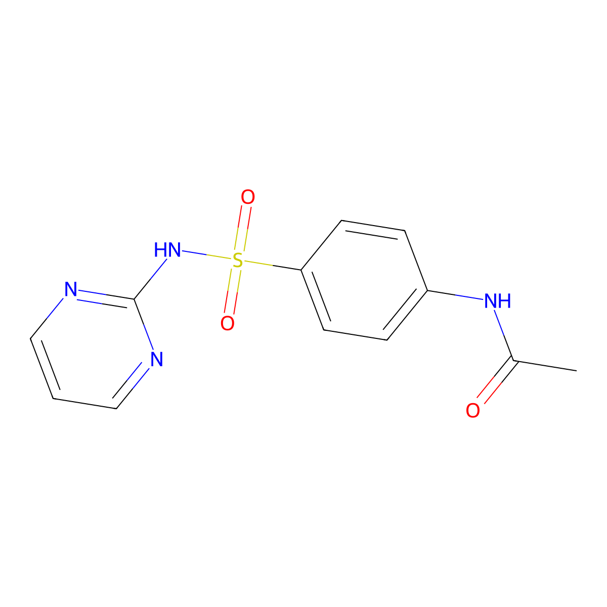 Acetylsulfadiazine molecular structure, CAS 127-74-2