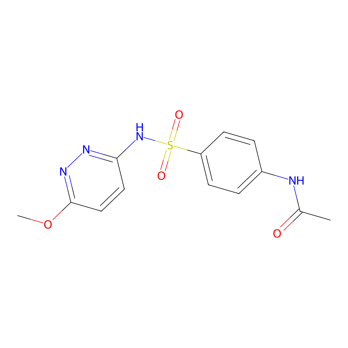 Acetylsulfamethoxypyridazine molecular structure, CAS 127-75-3