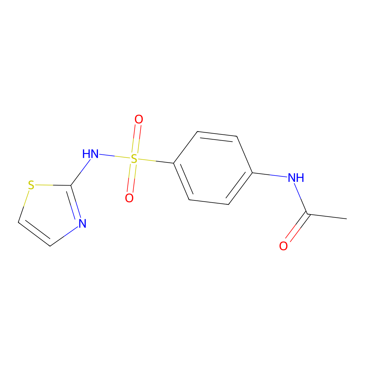 Acetylsulfathiazole molecular structure, CAS 127-76-4