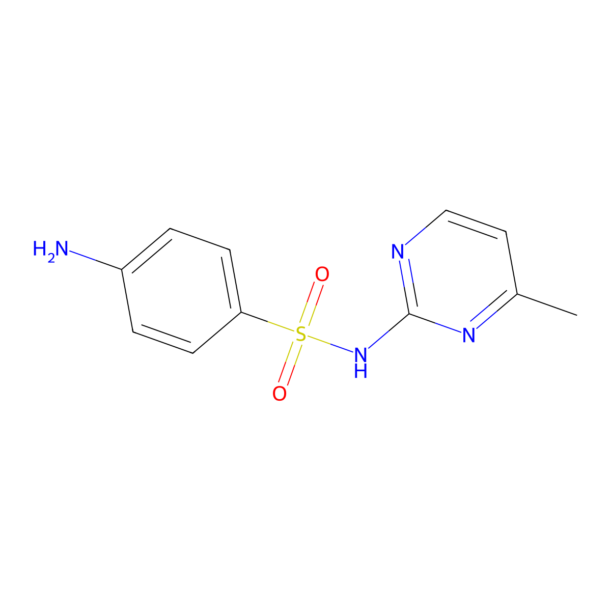 Sulfamerazine molecular structure, CAS 127-79-7