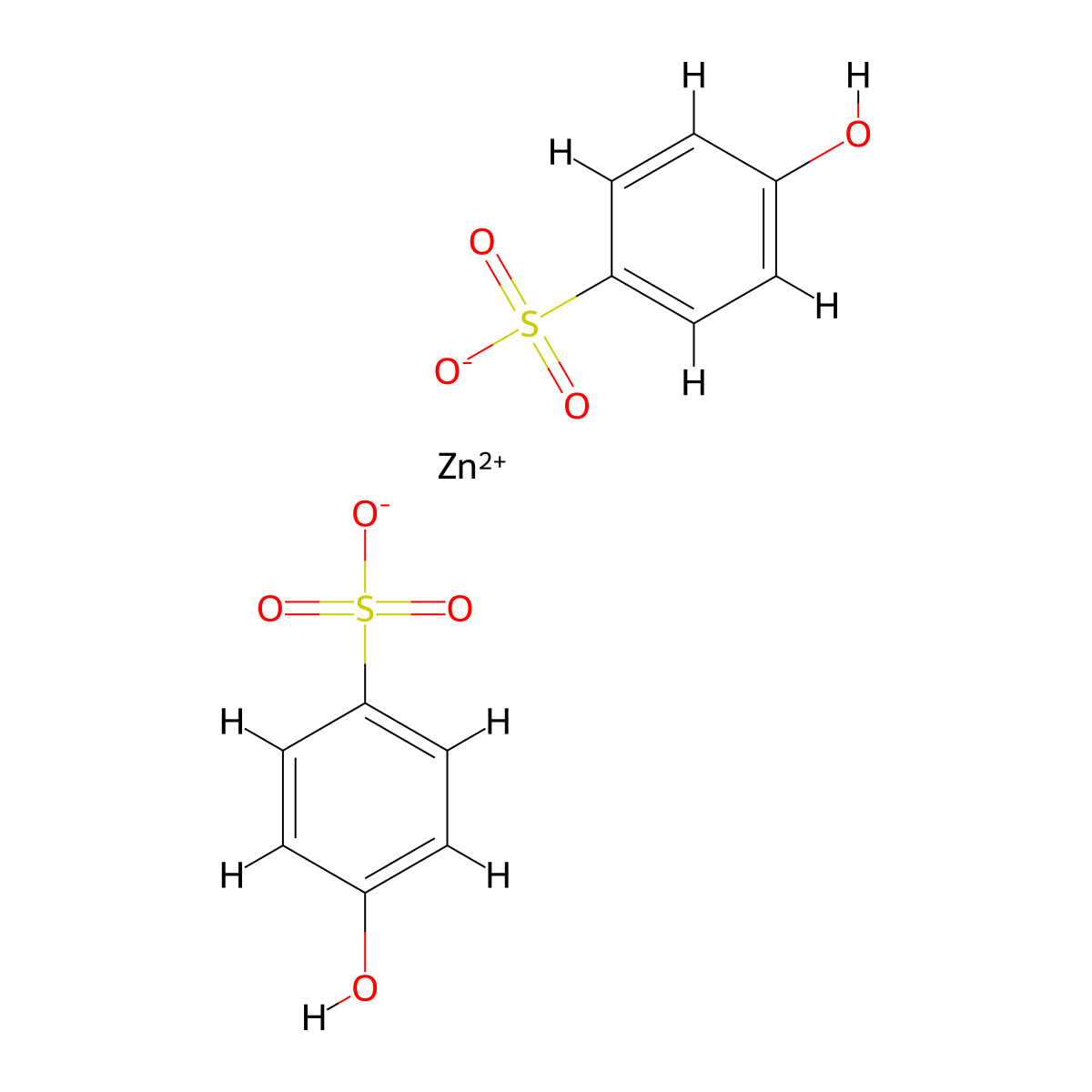 Zinc Phenolsulfonate molecular structure, CAS 127-82-2