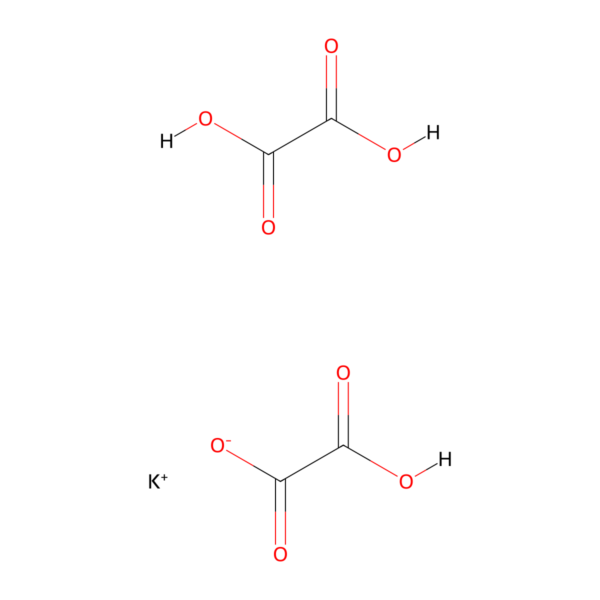 Ethanedioic acid, potassium salt (2:1) molecular structure, CAS 127-96-8