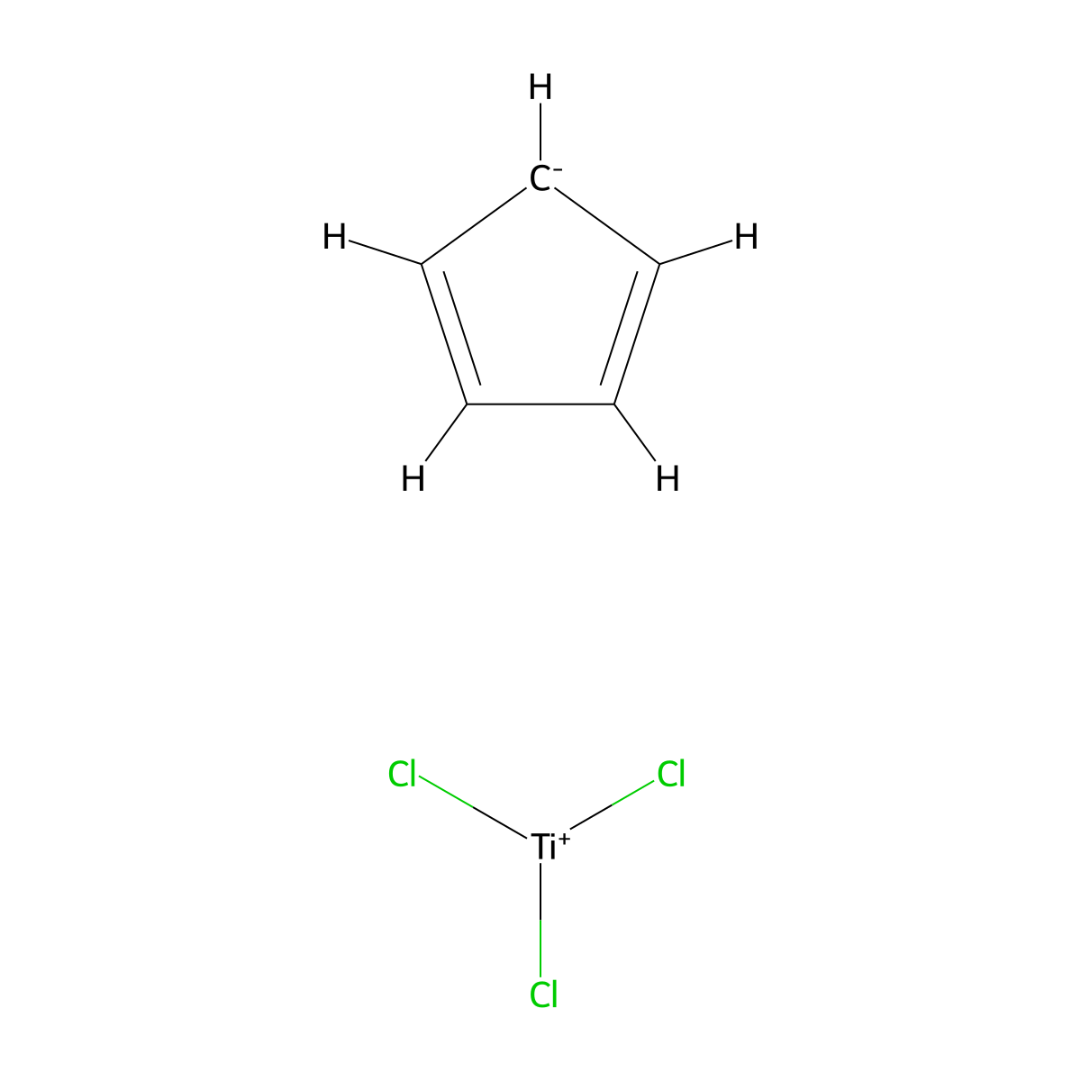 Monocyclopentadienyltitanium trichloride molecular structure, CAS 1270-98-0