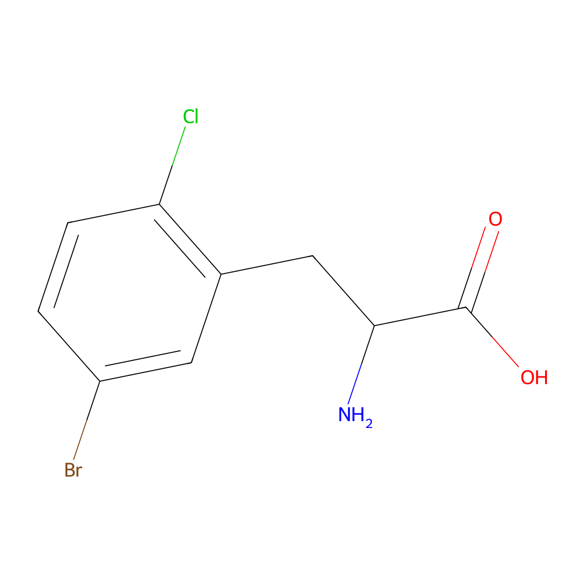 5-Bromo-2-chloro-L-phenylalanine molecular structure, CAS 1270005-26-9