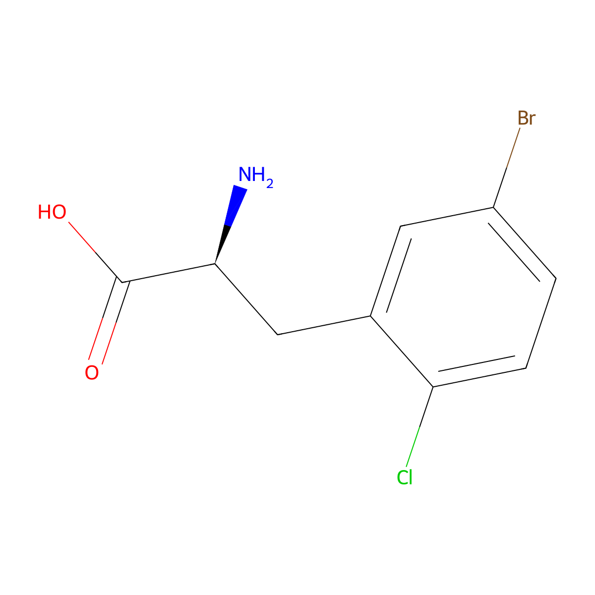 5-Bromo-2-chloro-L-phenylalanine molecular structure, CAS 1270005-26-9
