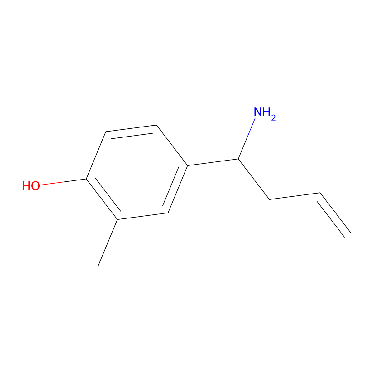 (R)-4-(1-Aminobut-3-en-1-yl)-2-methylphenol molecular structure, CAS 1270006-74-0