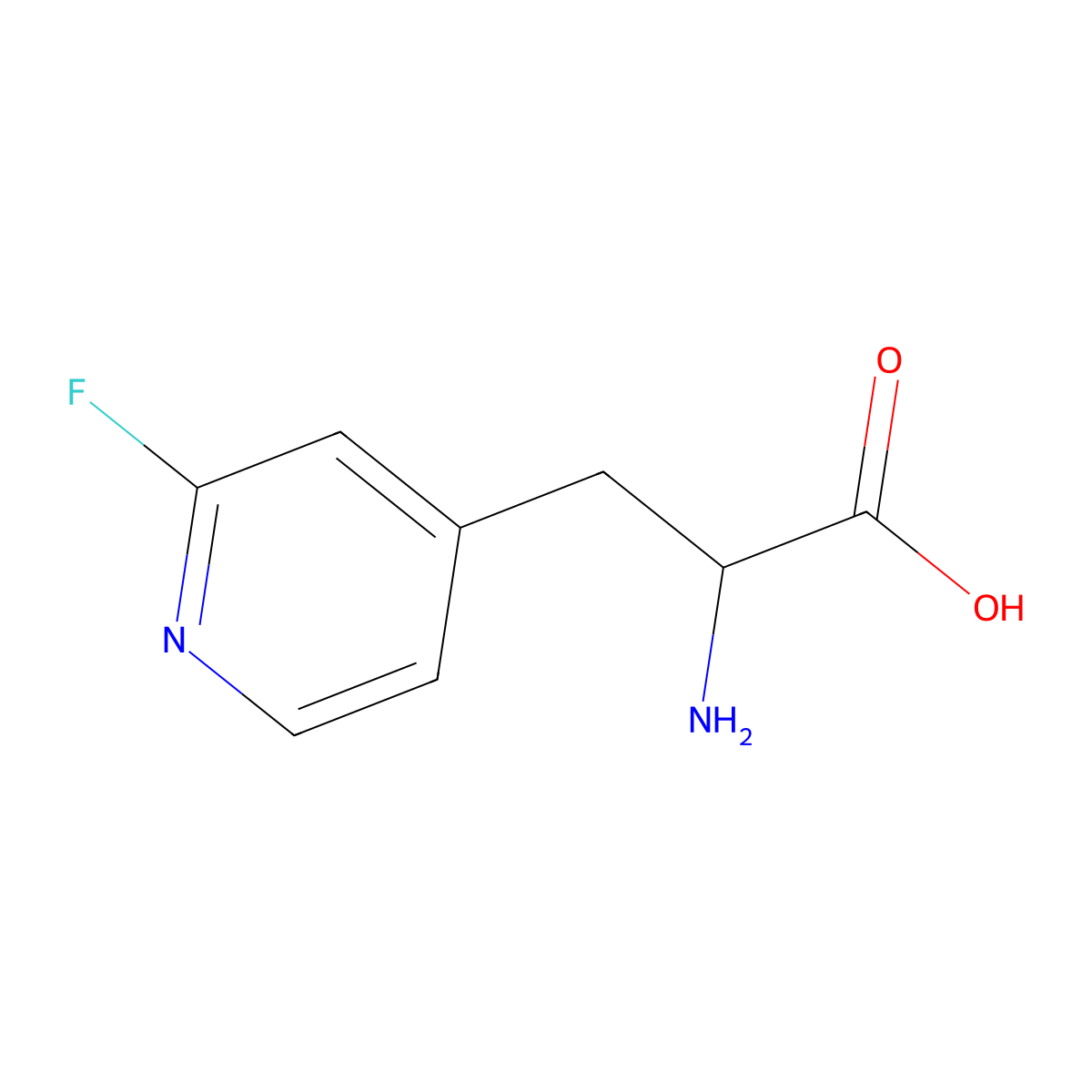 (2s)-2-Amino-3-(2-fluoropyridin-4-yl)propanoic acid molecular structure, CAS 1270007-25-4