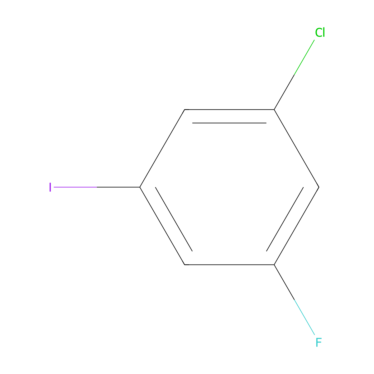 1-Chloro-3-fluoro-5-iodobenzene molecular structure, CAS 1270019-81-2