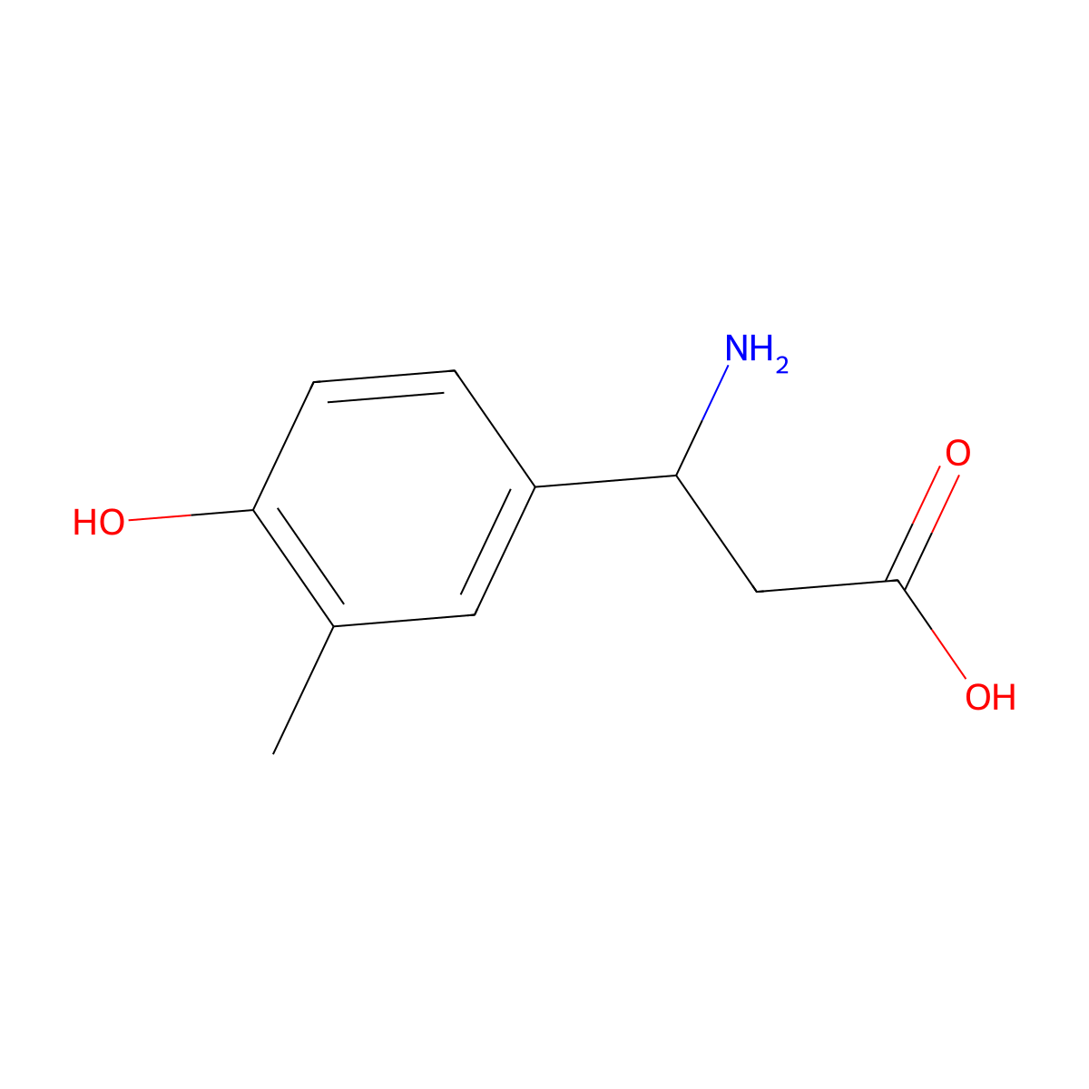 (3R)-3-Amino-3-(4-hydroxy-3-methylphenyl)propanoic acid molecular structure, CAS 1270027-91-2