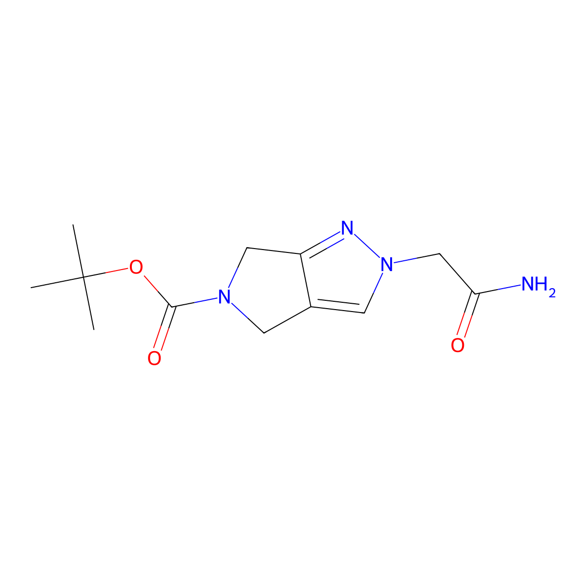 tert-Butyl 2-(2-amino-2-oxoethyl)-4,6-dihydropyrrolo[3,4-c]pyrazole-5(2H)-carboxylate molecular structure, CAS 1270029-90-7