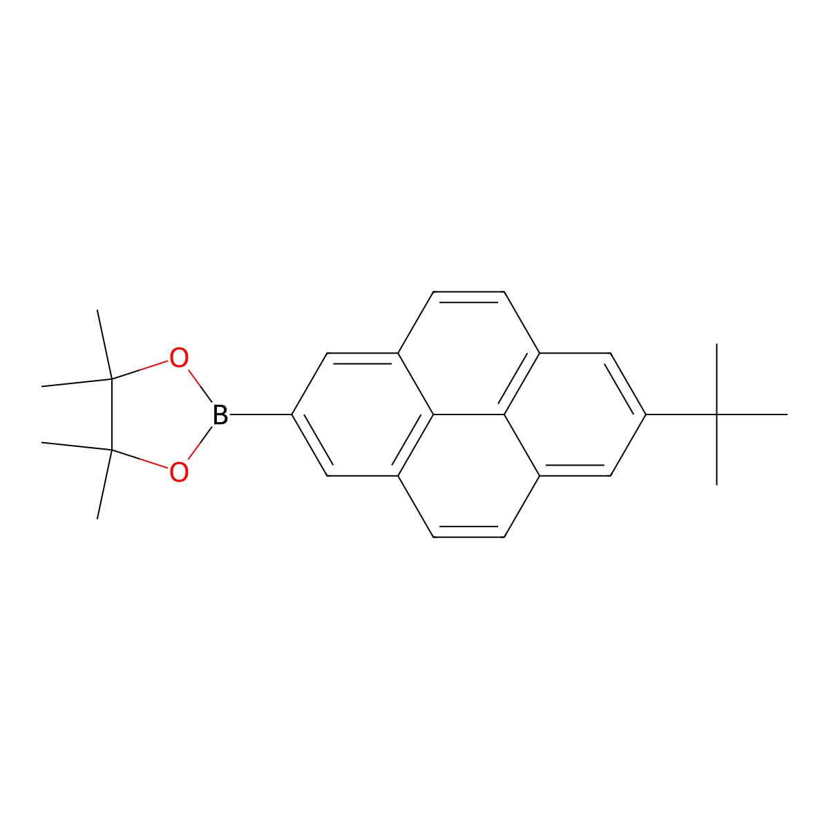 2-[7-(tert-Butyl)pyren-2-yl]-4,4,5,5-tetramethyl-1,3,2-dioxaborolane molecular structure, CAS 1270030-08-4