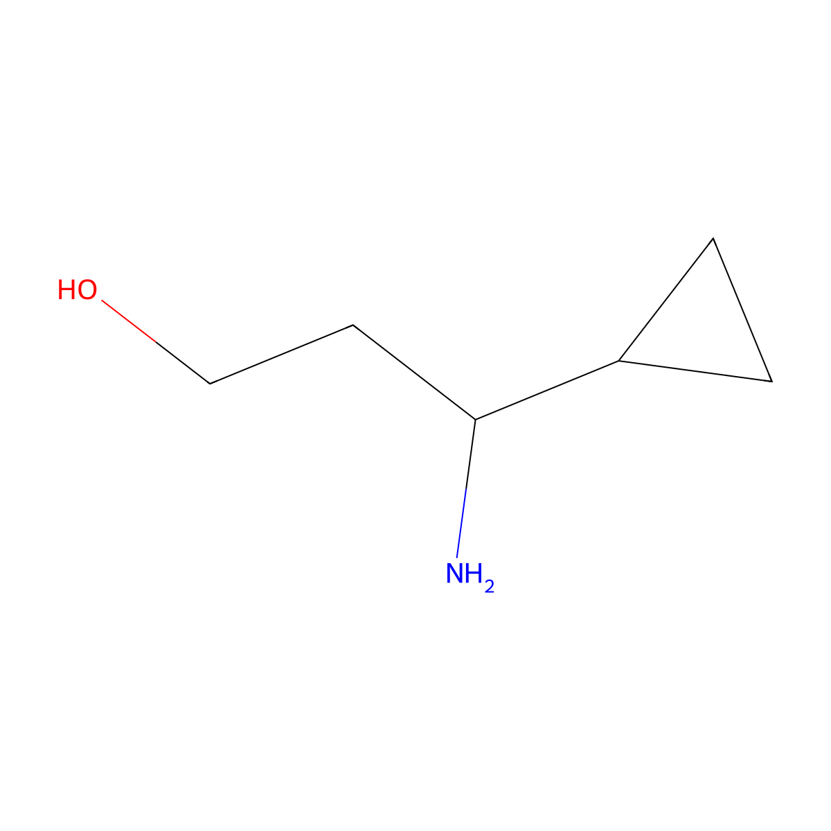(3R)-3-Amino-3-cyclopropylpropan-1-OL molecular structure, CAS 1270033-41-4