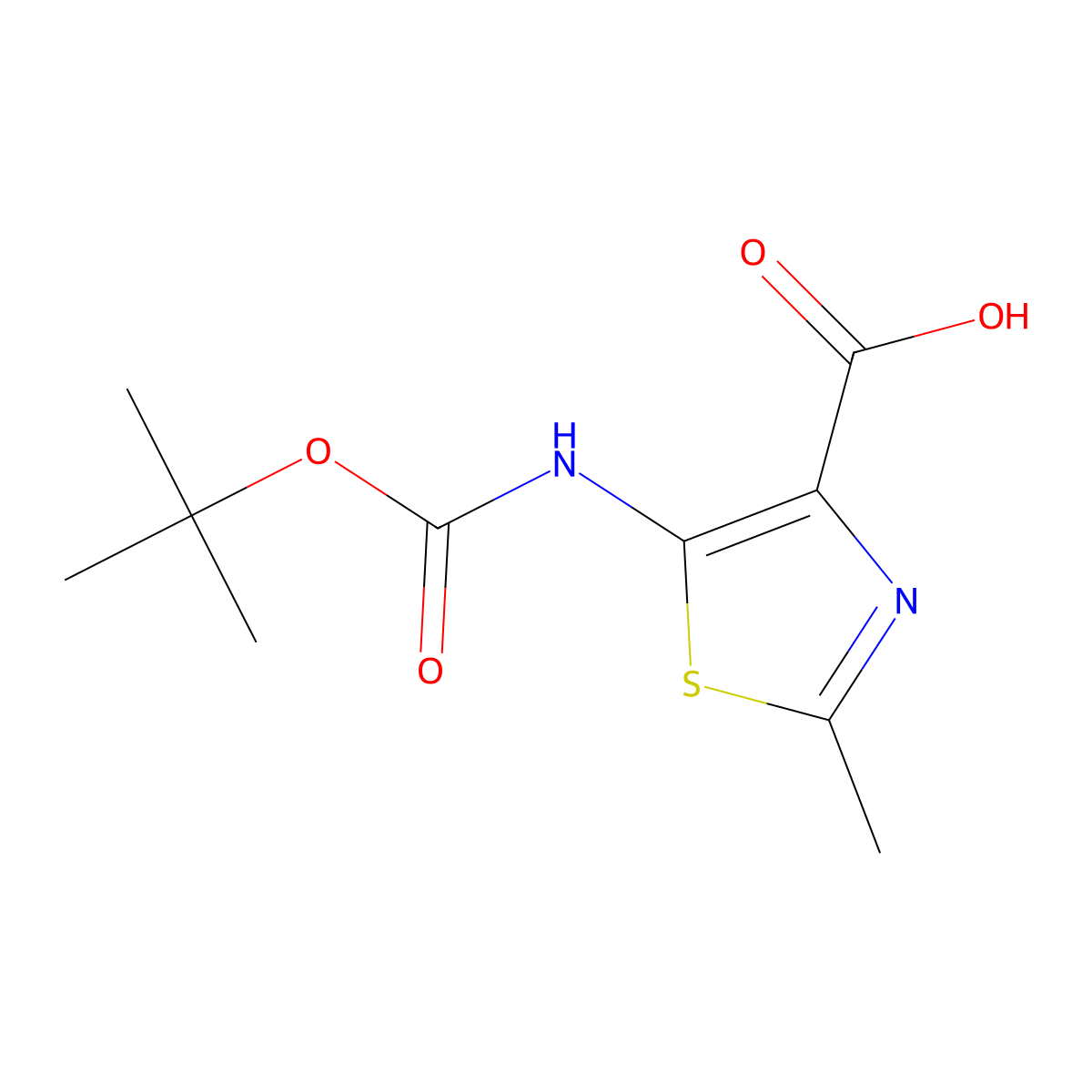 5-((tert-Butoxycarbonyl)amino)-2-methylthiazole-4-carboxylic acid molecular structure, CAS 1270034-31-5