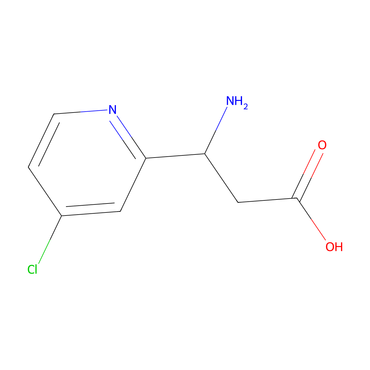 (3R)-3-Amino-3-(4-chloropyridin-2-YL)propanoic acid molecular structure, CAS 1270034-63-3