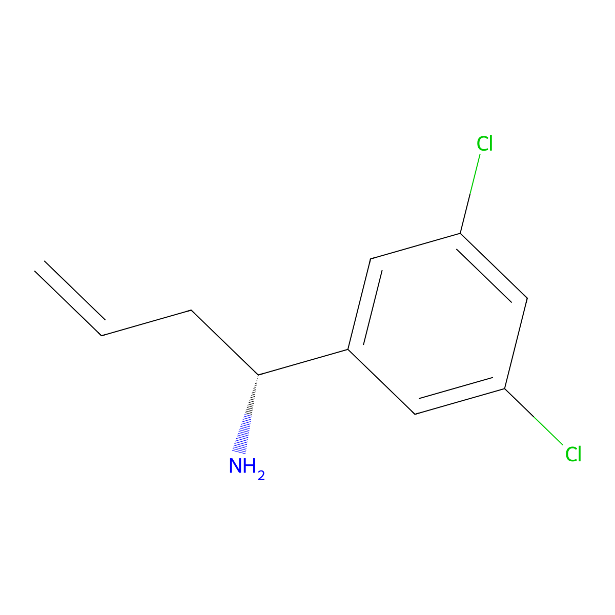 (R)-1-(3,5-Dichlorophenyl)but-3-en-1-amine molecular structure, CAS 1270045-41-4