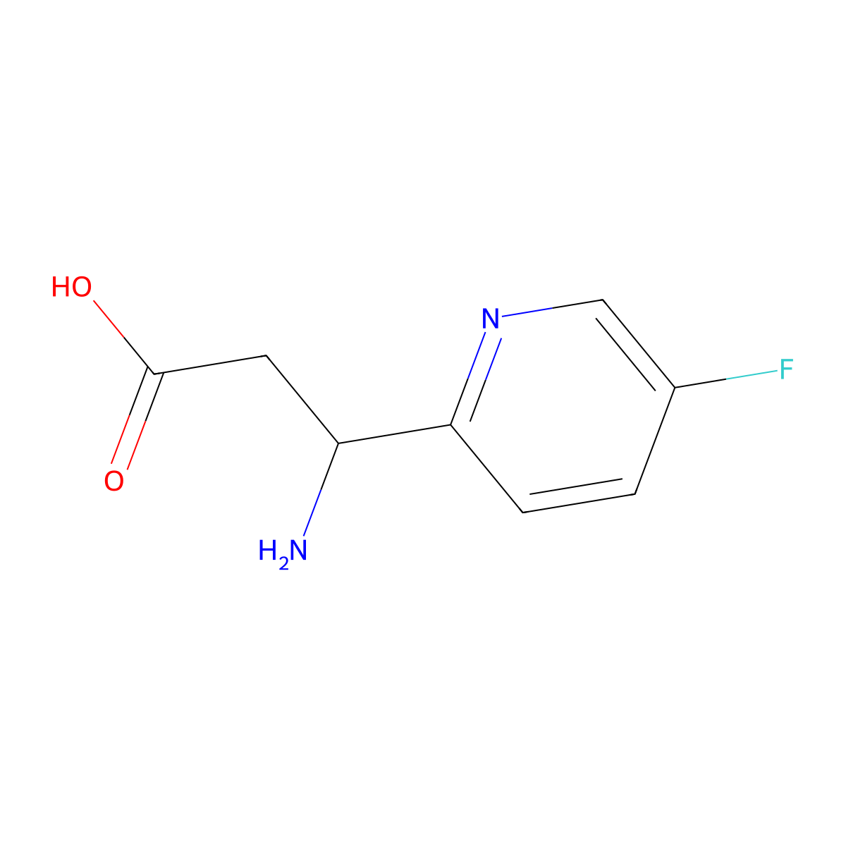 (3R)-3-Amino-3-(5-fluoropyridin-2-YL)propanoic acid molecular structure, CAS 1270045-50-5