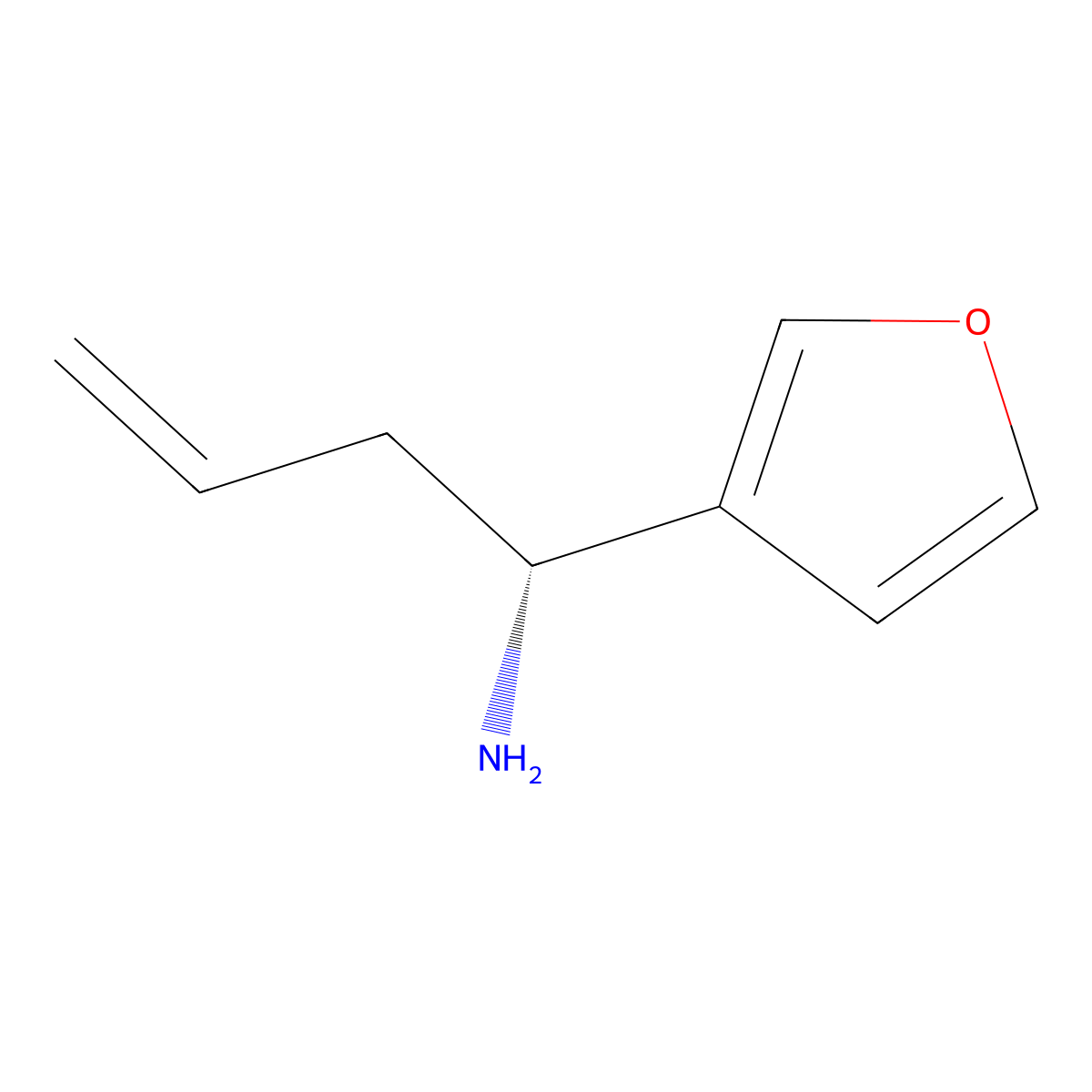 (1R)-1-(furan-3-yl)but-3-en-1-amine molecular structure, CAS 1270048-15-1