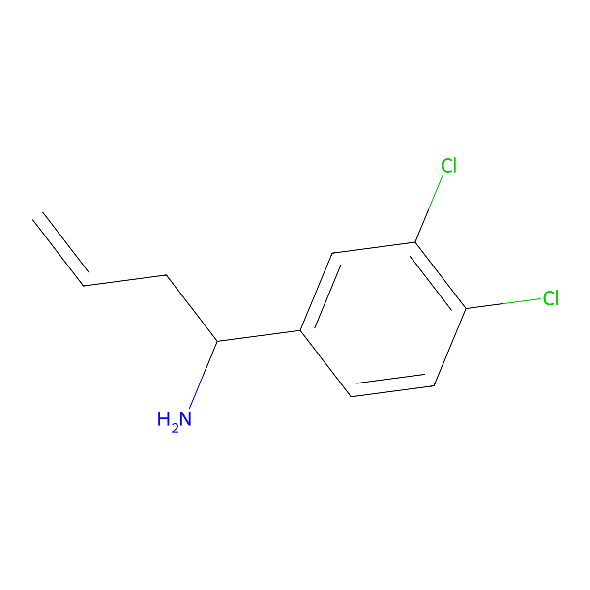 (S)-1-(3,4-Dichlorophenyl)but-3-en-1-amine molecular structure, CAS 1270049-30-3