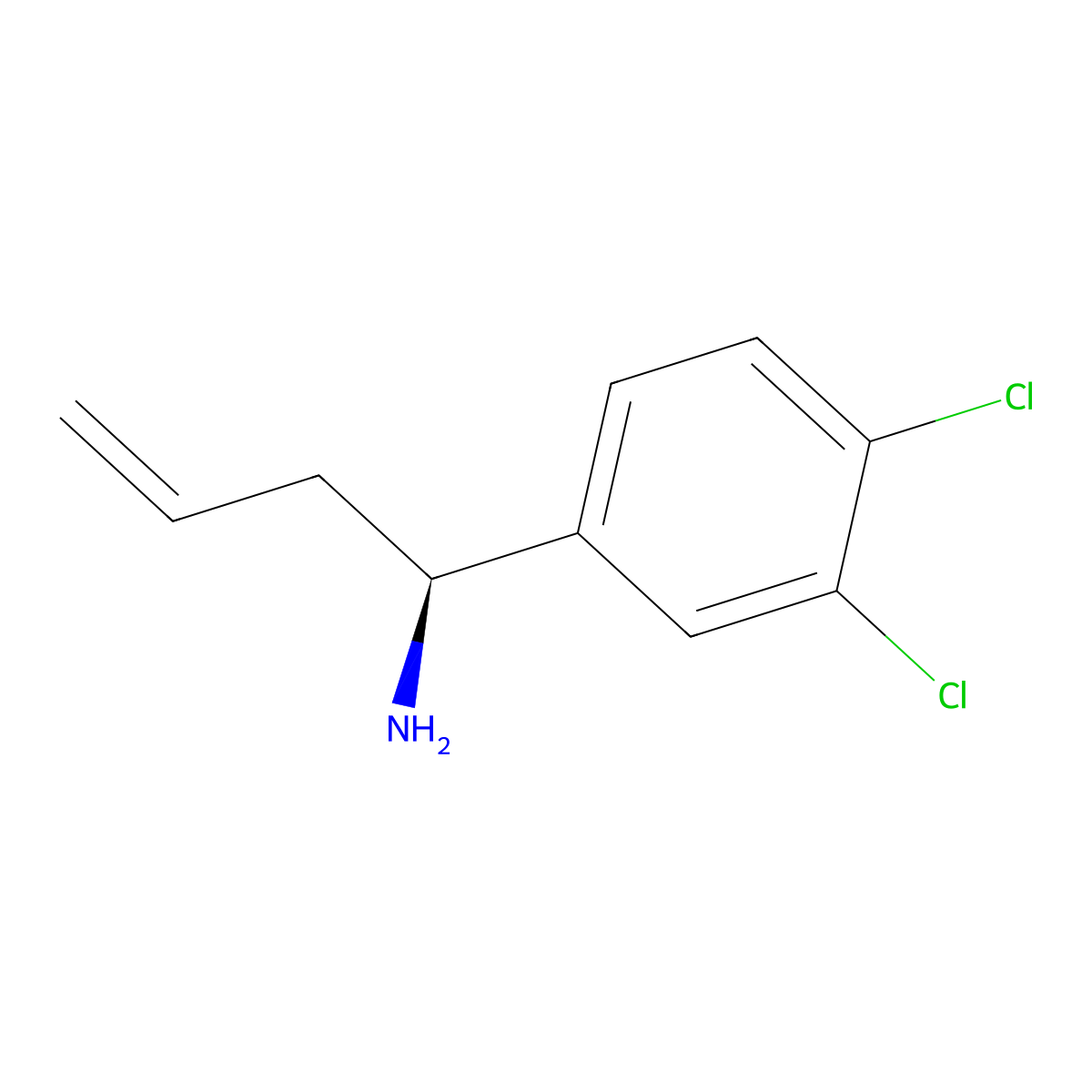 (S)-1-(3,4-Dichlorophenyl)but-3-en-1-amine molecular structure, CAS 1270049-30-3