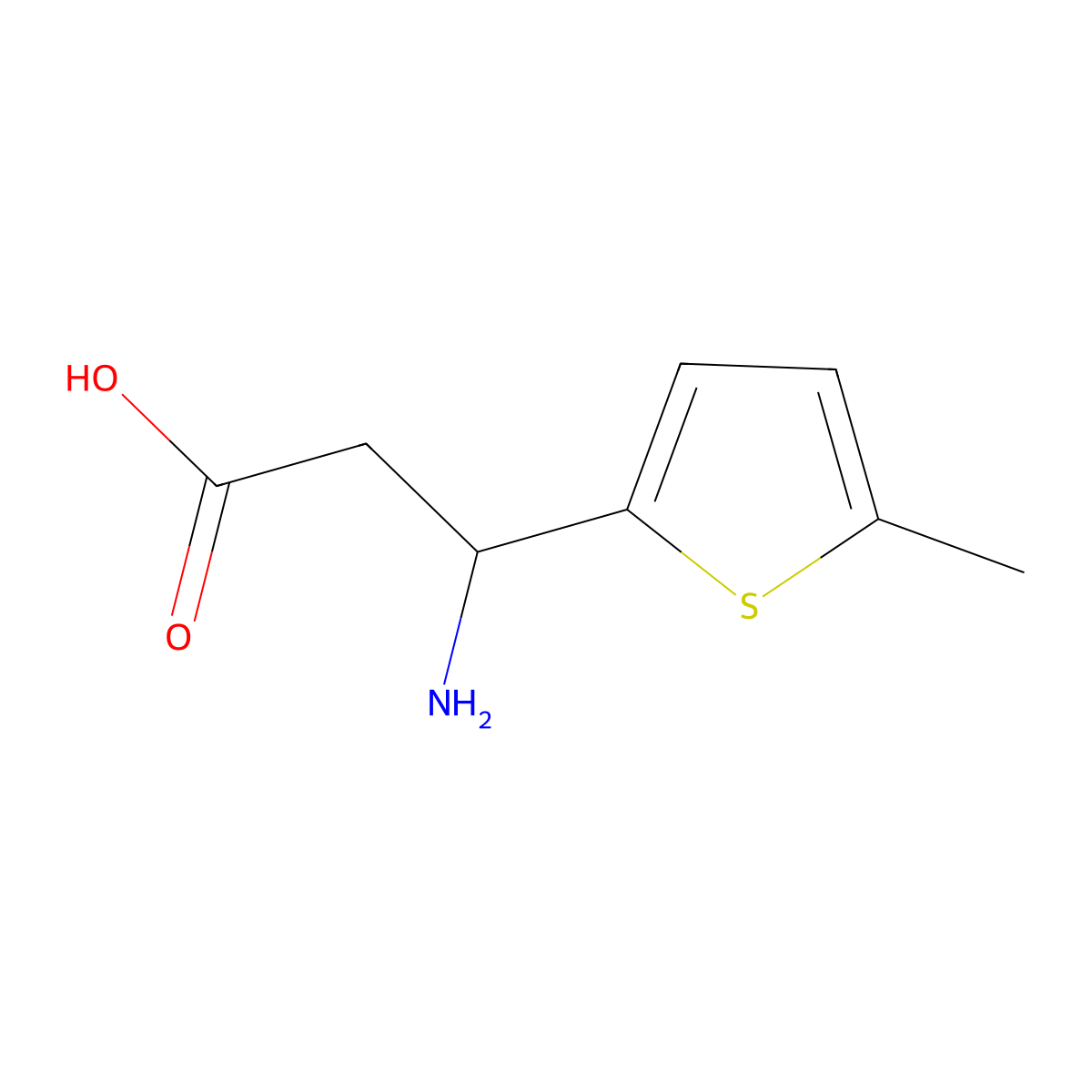 (3S)-3-Amino-3-(5-methylthiophen-2-YL)propanoic acid molecular structure, CAS 1270051-55-2