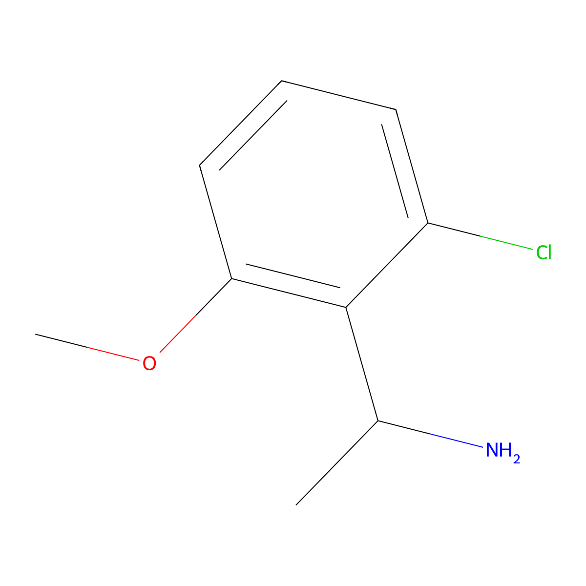 (1R)-1-(2-chloro-6-methoxyphenyl)ethan-1-amine molecular structure, CAS 1270058-14-4