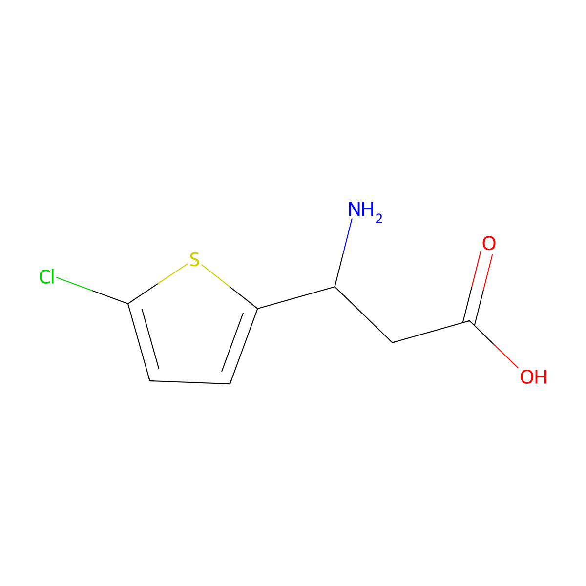 (r)-3-Amino-3-(5-chlorothiophen-2-yl)propanoic acid molecular structure, CAS 1270060-15-5