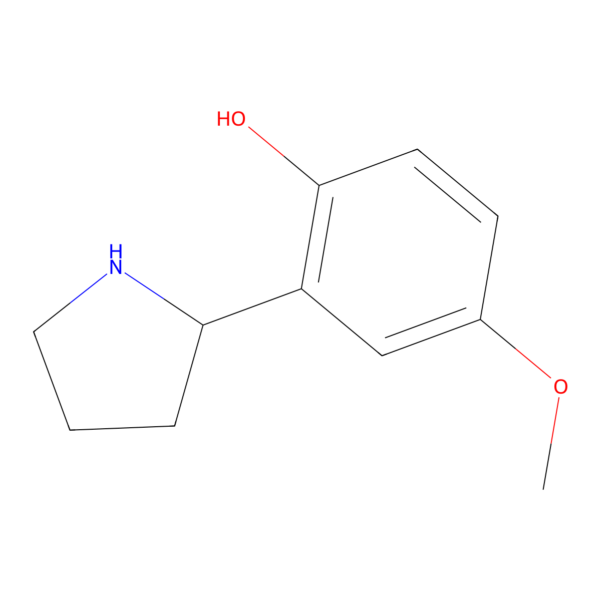 (S)-4-Methoxy-2-(pyrrolidin-2-yl)phenol molecular structure, CAS 1270066-11-9