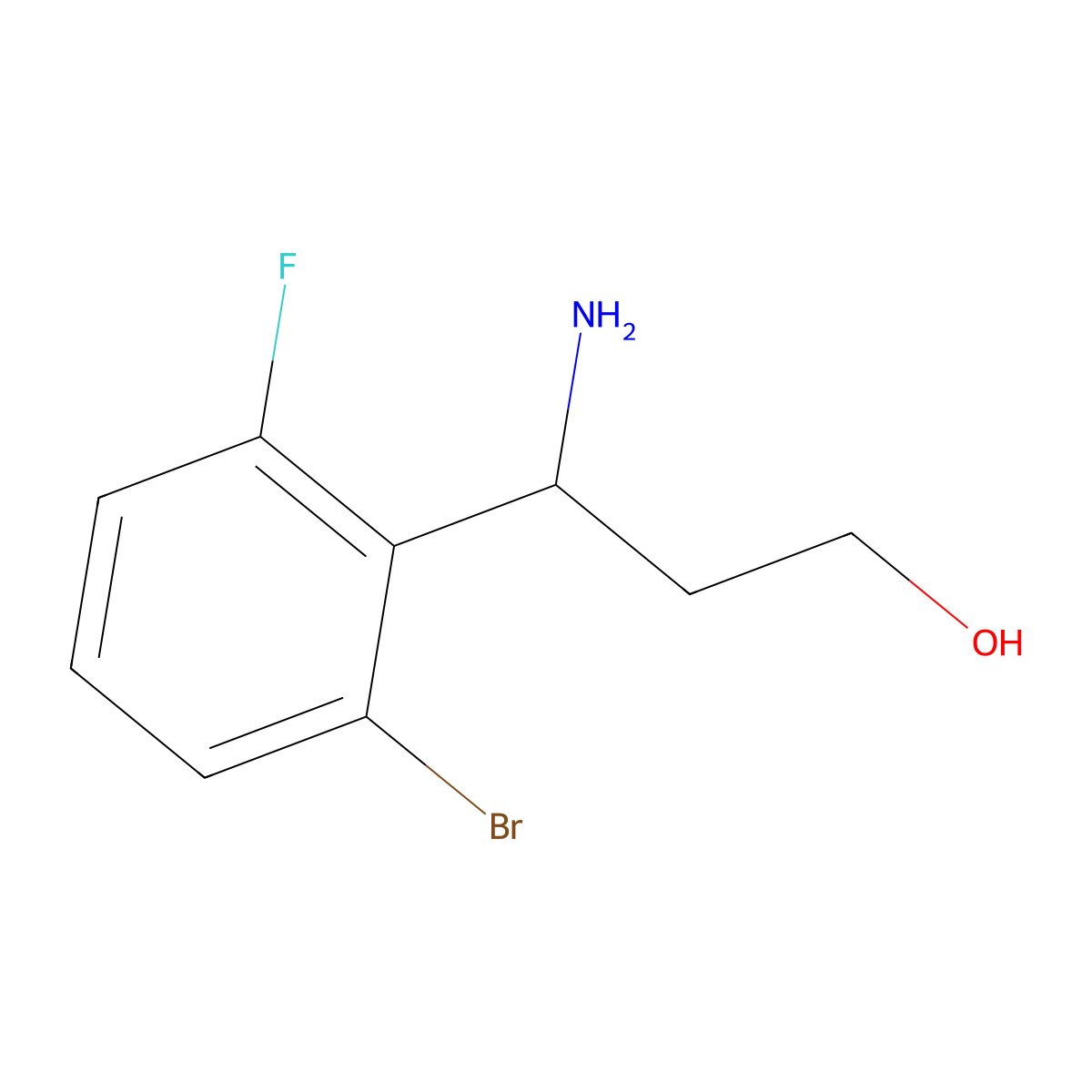 (3S)-3-Amino-3-(2-bromo-6-fluorophenyl)propan-1-OL molecular structure, CAS 1270071-30-1