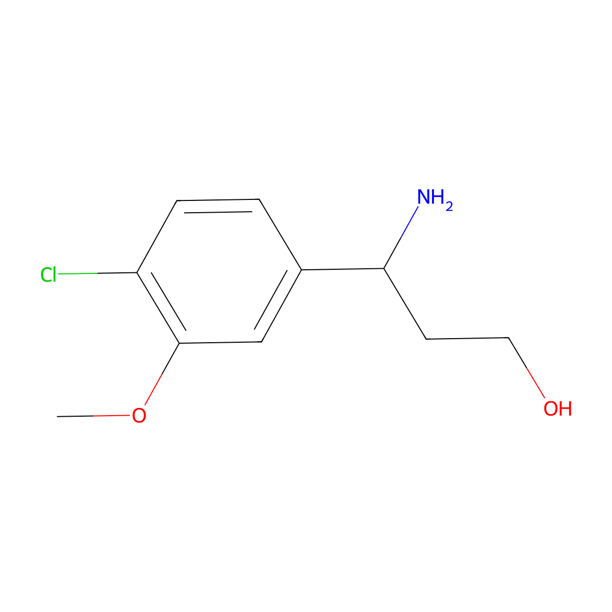 (3S)-3-amino-3-(4-chloro-3-methoxyphenyl)propan-1-ol molecular structure, CAS 1270071-67-4