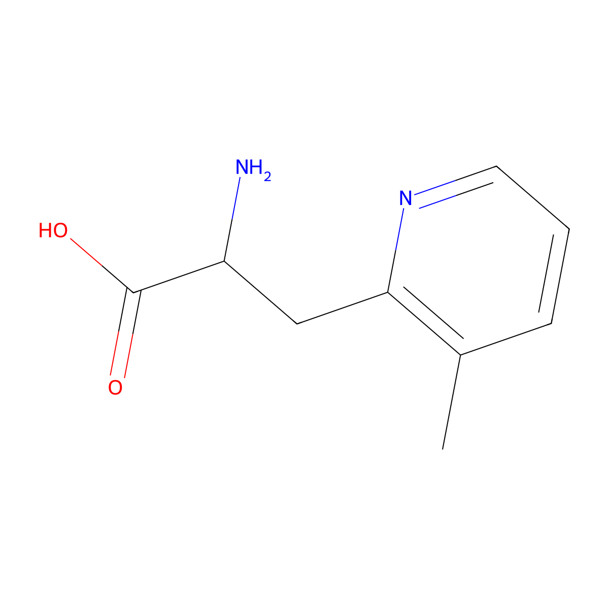 (2R)-2-amino-3-(3-methylpyridin-2-yl)propanoic acid molecular structure, CAS 1270085-10-3