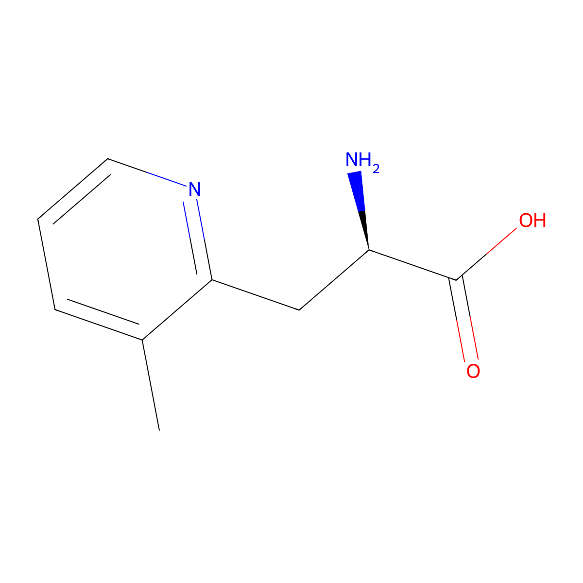 (2R)-2-amino-3-(3-methylpyridin-2-yl)propanoic acid molecular structure, CAS 1270085-10-3