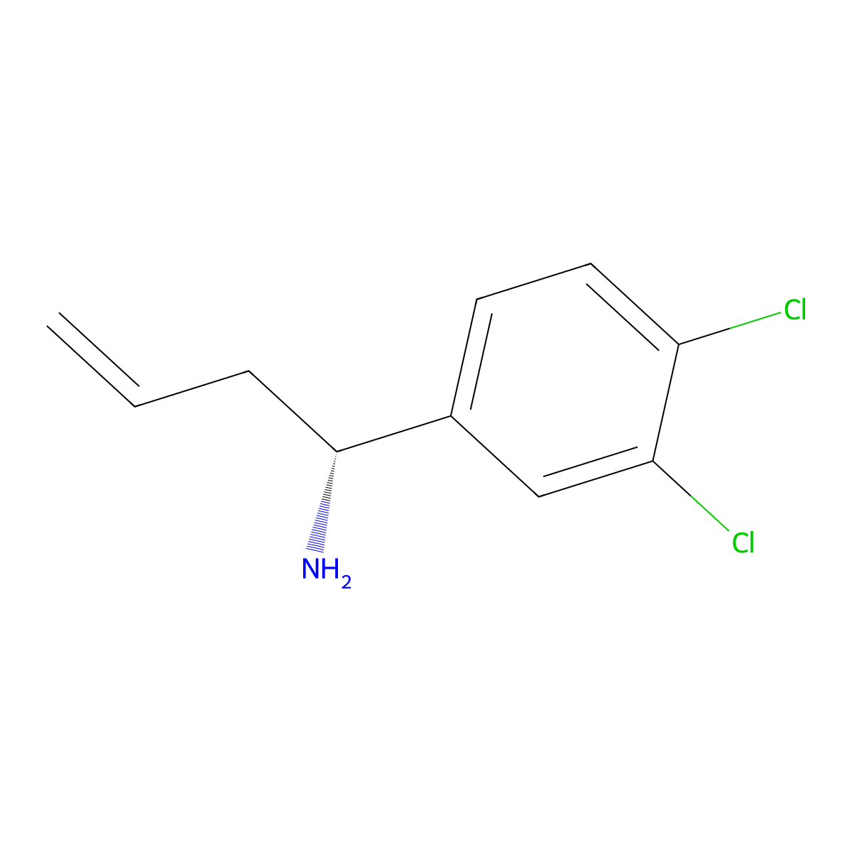 (R)-1-(3,4-Dichlorophenyl)but-3-en-1-amine molecular structure, CAS 1270085-45-4