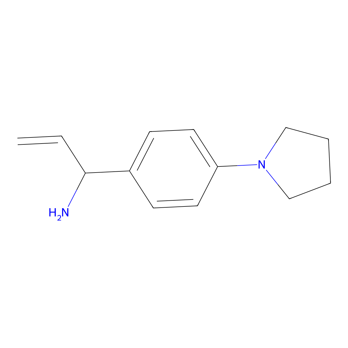 (R)-1-(4-(Pyrrolidin-1-YL)phenyl)prop-2-EN-1-amine molecular structure, CAS 1270086-33-3