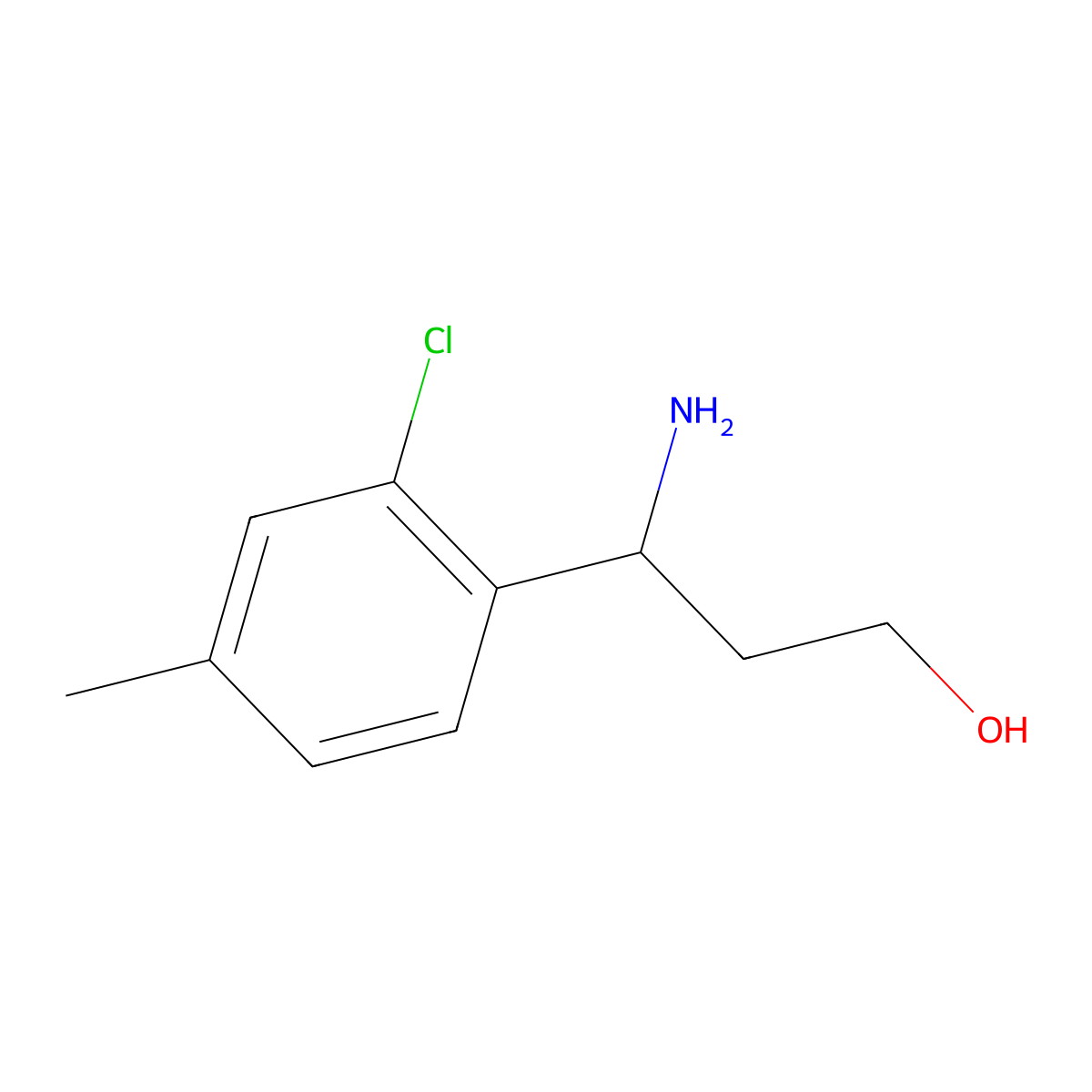 (3R)-3-Amino-3-(2-chloro-4-methylphenyl)propan-1-OL molecular structure, CAS 1270087-64-3