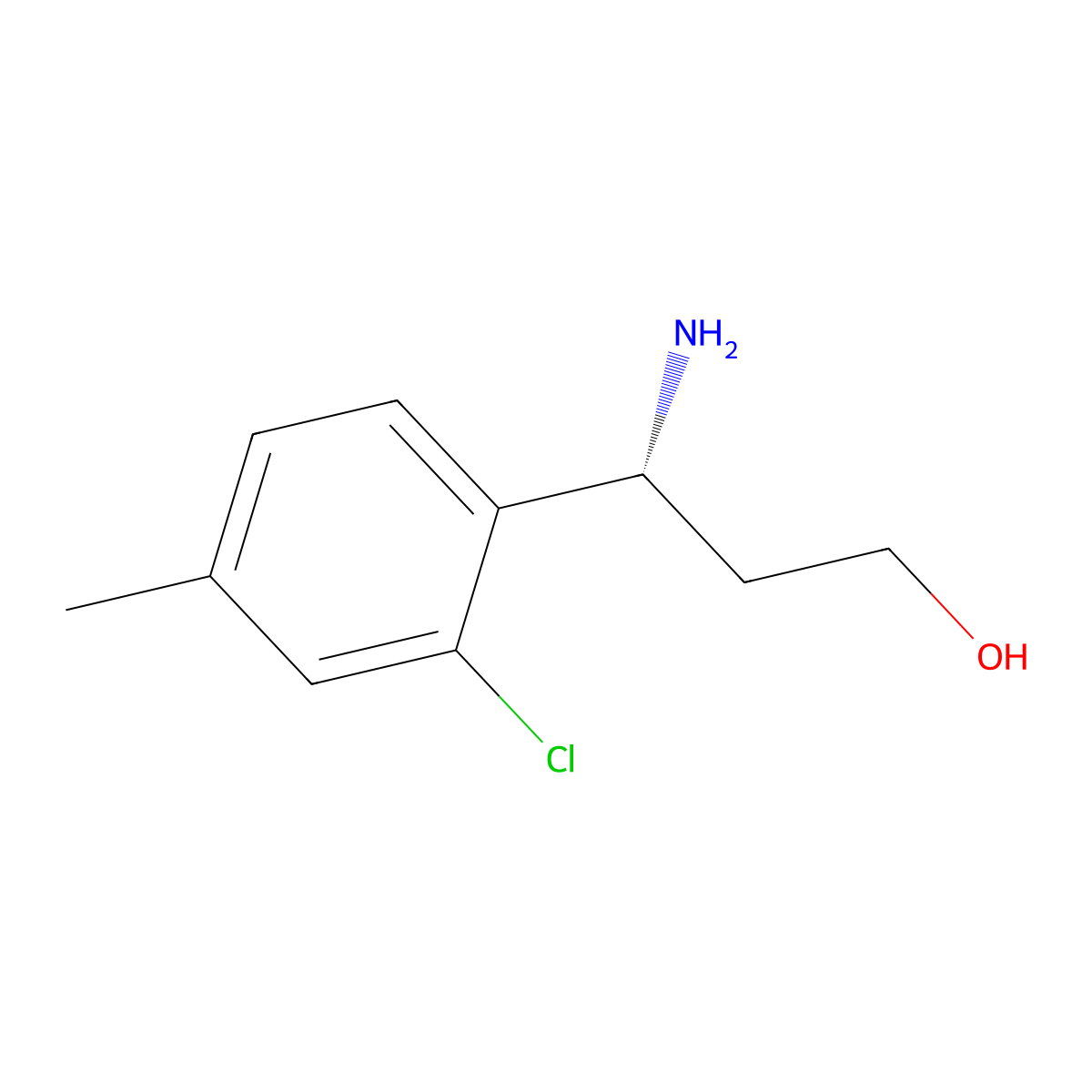 (3R)-3-Amino-3-(2-chloro-4-methylphenyl)propan-1-OL molecular structure, CAS 1270087-64-3