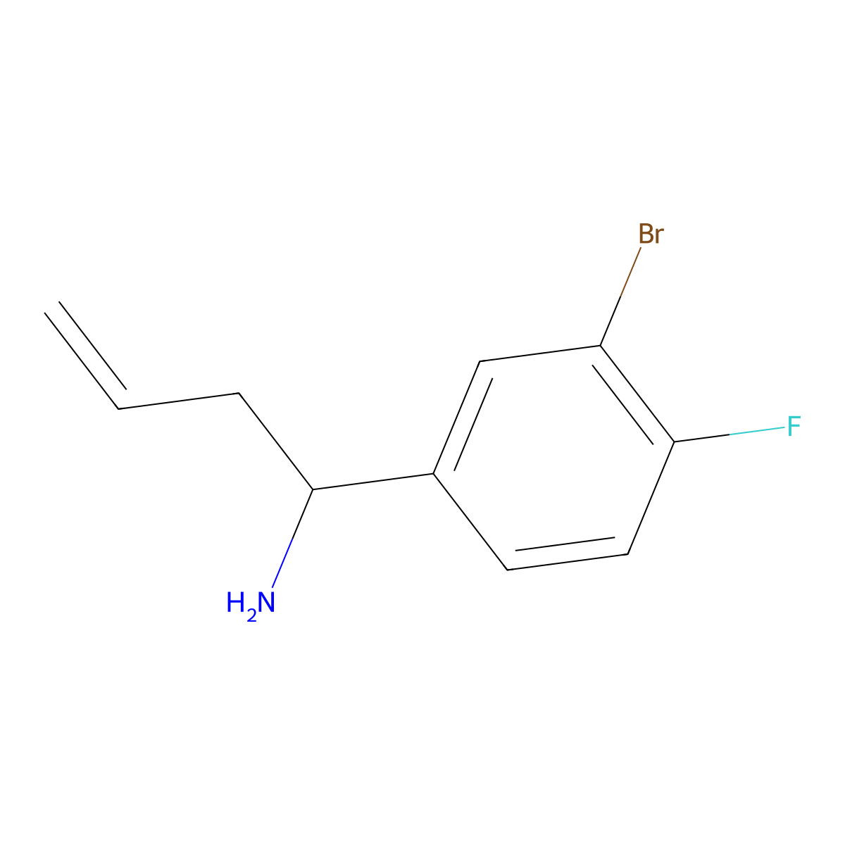 (R)-1-(3-Bromo-4-fluorophenyl)but-3-en-1-amine molecular structure, CAS 1270090-95-3
