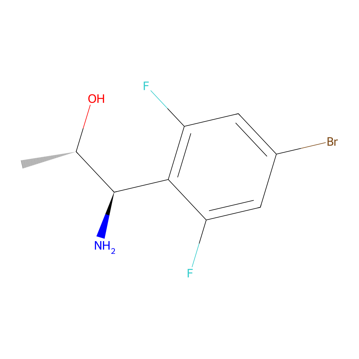 (1R,2S)-1-Amino-1-(4-bromo-2,6-difluorophenyl)propan-2-OL molecular structure, CAS 1270091-85-4