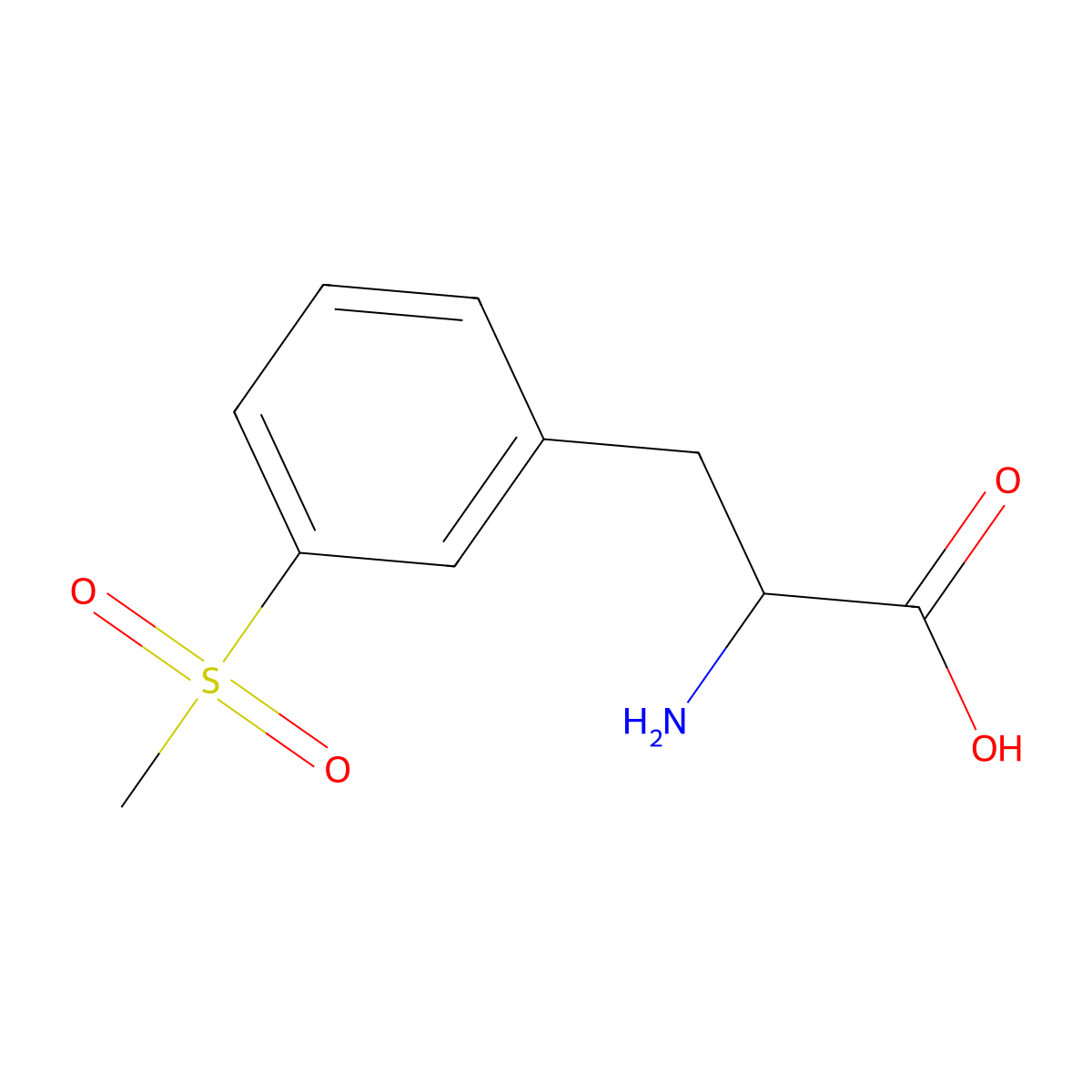 (2S)-2-amino-3-(3-methylsulfonylphenyl)propanoic acid molecular structure, CAS 1270093-99-6